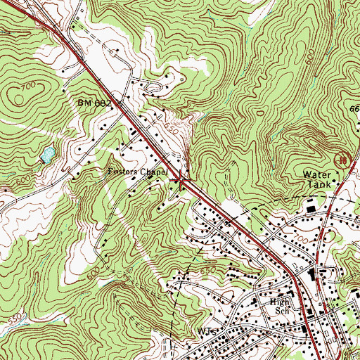 Topographic Map of Fosters Chapel, SC