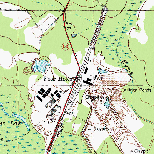 Topographic Map of Four Holes, SC