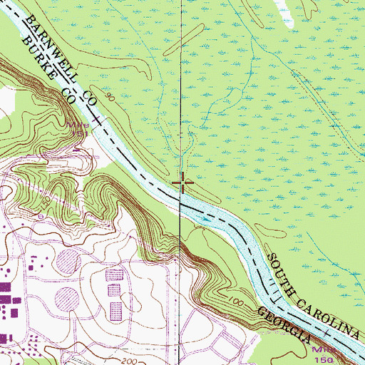Topographic Map of Fourmile Branch, SC