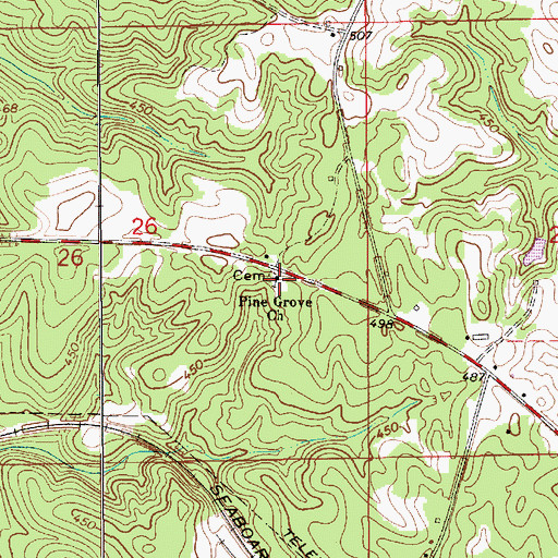 Topographic Map of Pine Grove Church, AL