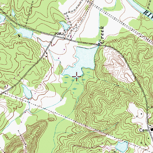 Topographic Map of Fourteenmile Creek, SC