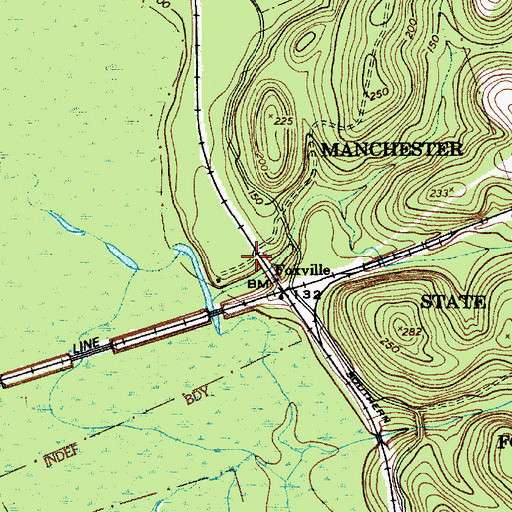 Topographic Map of Foxville, SC