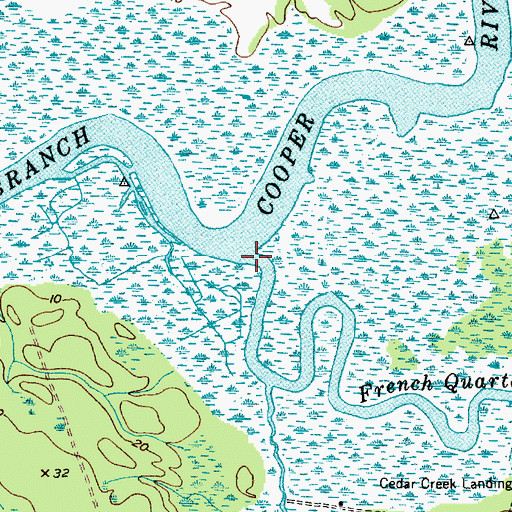 Topographic Map of French Quarter Creek, SC