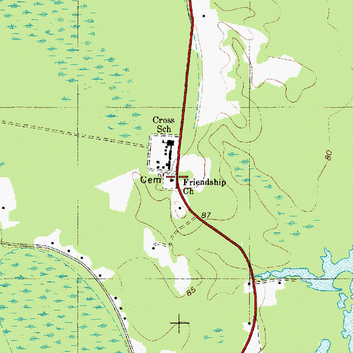 Topographic Map of Friendship Church, SC