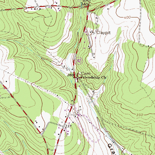 Topographic Map of Friendship Memorial Baptist Church, SC