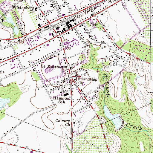 Topographic Map of Friendship Church, SC