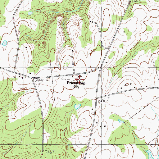 Topographic Map of Friendship Church, SC