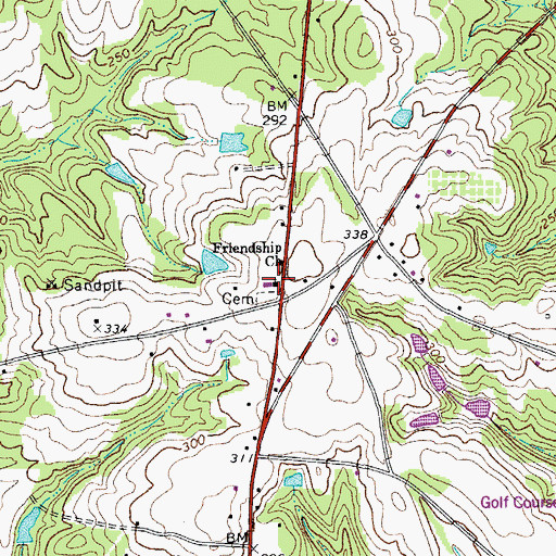 Topographic Map of Friendship Church, SC
