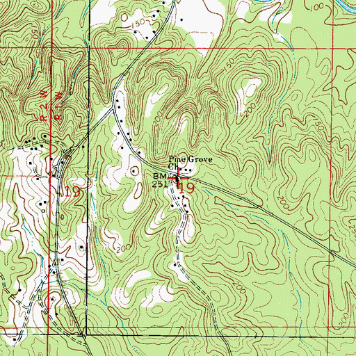 Topographic Map of Pine Grove Church, AL