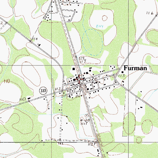 Topographic Map of Furman, SC