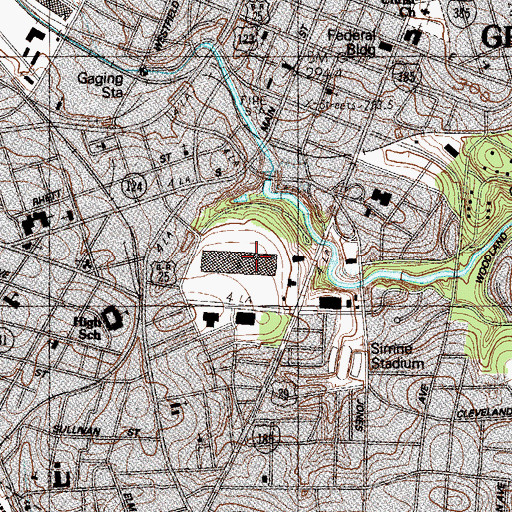 Topographic Map of Furman University, SC