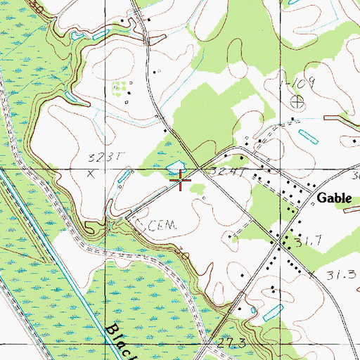 Topographic Map of Gable, SC