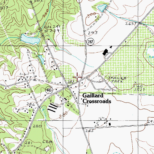 Topographic Map of Gaillard Crossroads, SC