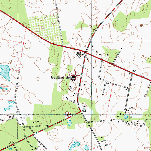 Topographic Map of Gaillard School, SC