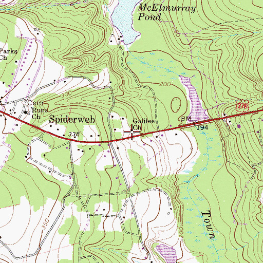 Topographic Map of Galilee Baptist Church, SC