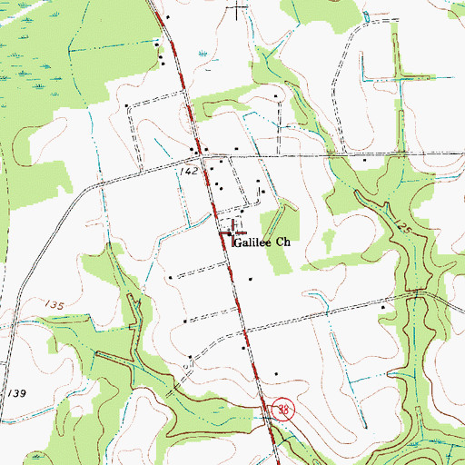 Topographic Map of Galilee Church, SC