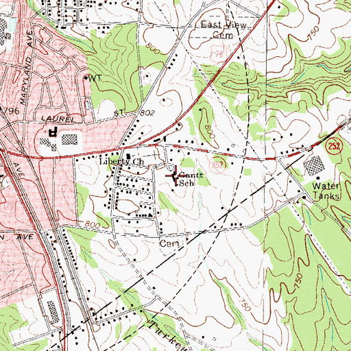 Topographic Map of Gantt School, SC