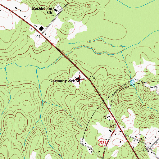 Topographic Map of Garmany School, SC