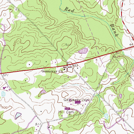 Topographic Map of Gassaway Church, SC