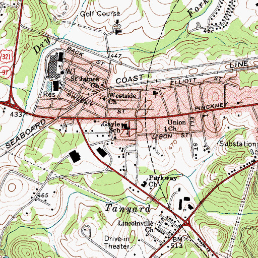Topographic Map of Gayle School, SC