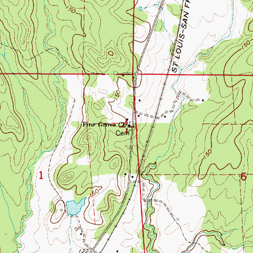 Topographic Map of Pine Grove Church, AL
