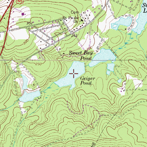 Topographic Map of Geiger Pond, SC