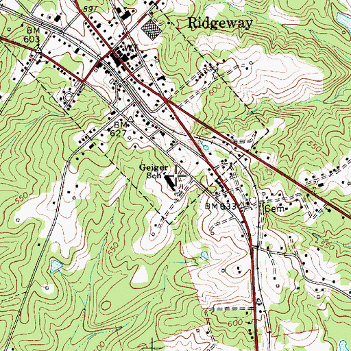 Topographic Map of Geiger School, SC