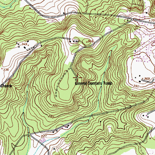 Topographic Map of General Sumters Tomb, SC