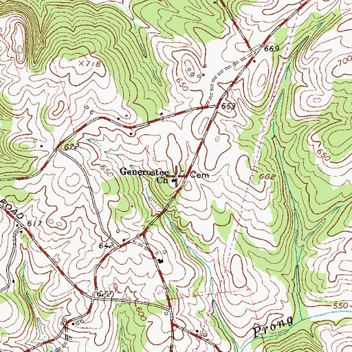 Topographic Map of Generostee Church, SC