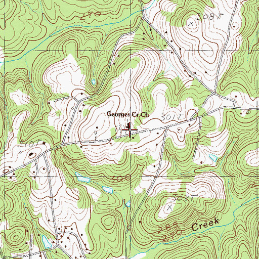 Topographic Map of Georges Creek Baptist Church, SC
