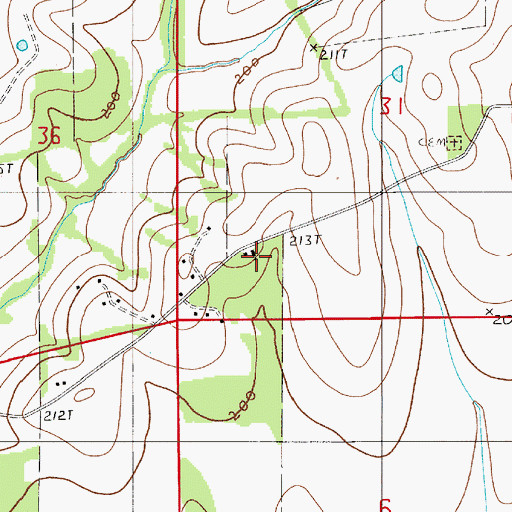 Topographic Map of Pine Grove Church, AL