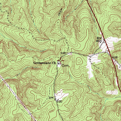 Topographic Map of Gethsemane Church, SC