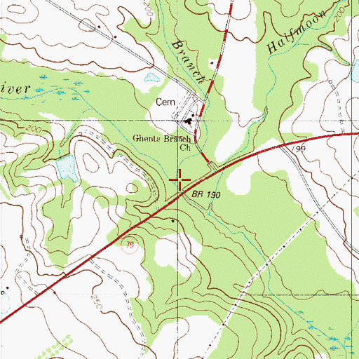 Topographic Map of Ghents Branch, SC