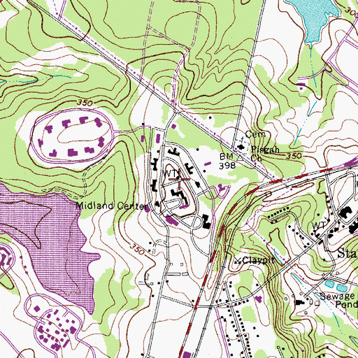 Topographic Map of Midland Center, SC