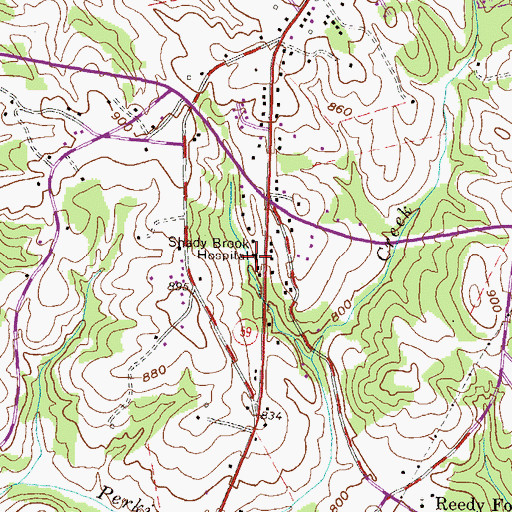 Topographic Map of Shady Brook Hospital, SC