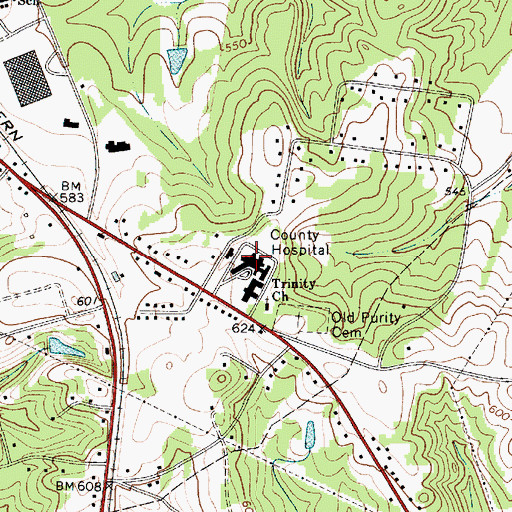 Topographic Map of Chester Regional Medical Center, SC
