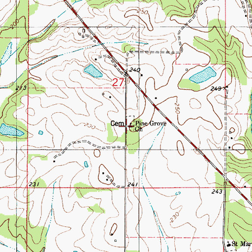 Topographic Map of Pine Grove Church, AL