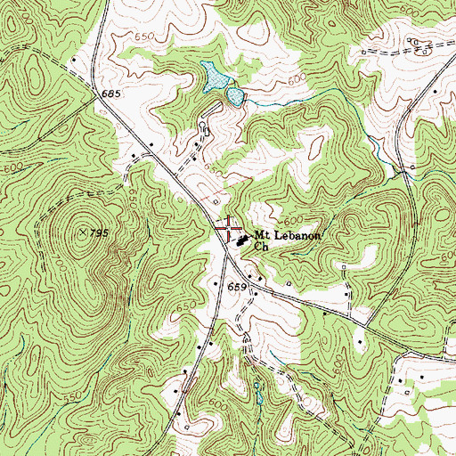 Topographic Map of Mount Lebanon Baptist Church Cemetery, SC
