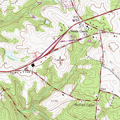 Topographic Map of Patrick B Harris Psychiatric Hospital, SC