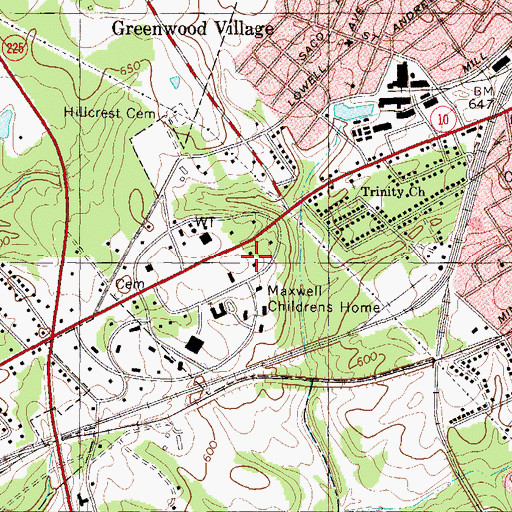 Topographic Map of Alderman Sanitarium (historical), SC