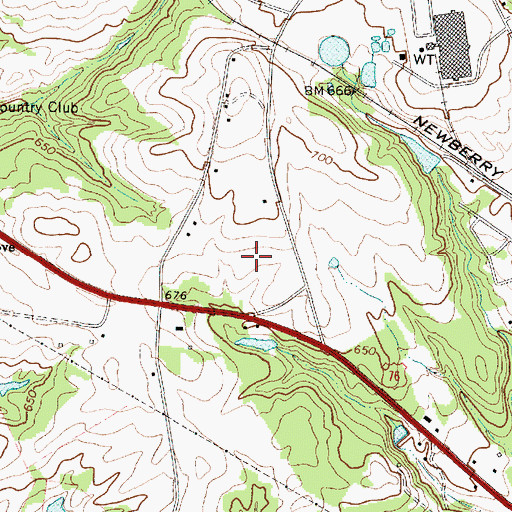 Topographic Map of Laurens County Hospital, SC