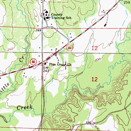 Topographic Map of Pine Grove Church, AL