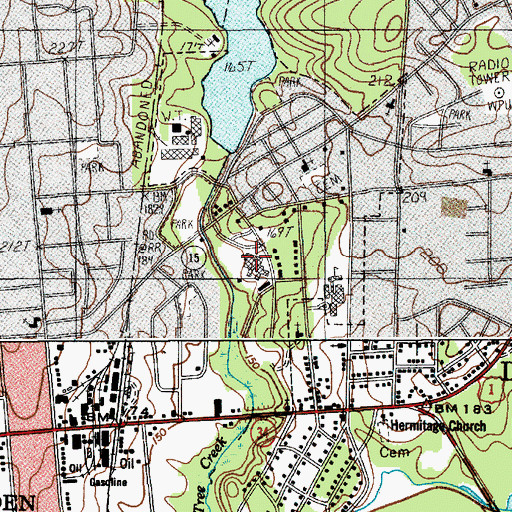 Topographic Map of Kershaw Health Medical Center, SC