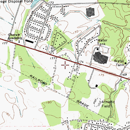 Topographic Map of Chesterfield General Hospital, SC