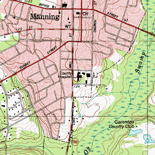 Topographic Map of McLeod Health - Clarendon, SC