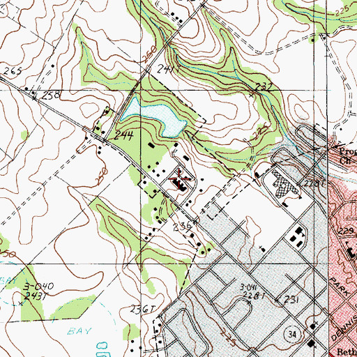 Topographic Map of Lee County Memorial Hospital, SC