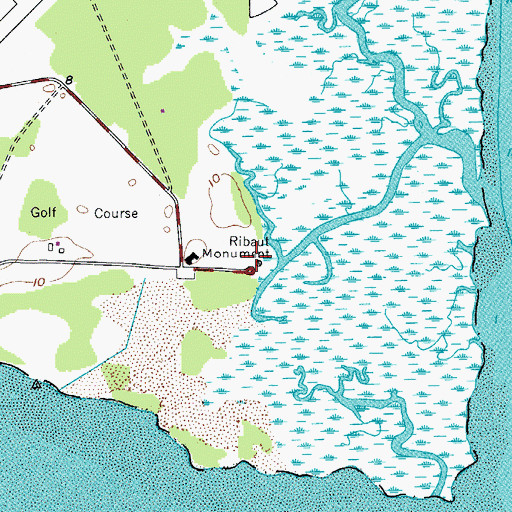 Topographic Map of Charlesfort (historical), SC