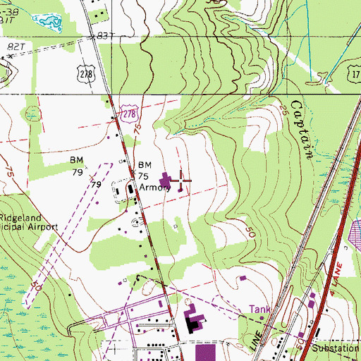 Topographic Map of Low Country General Hospital, SC