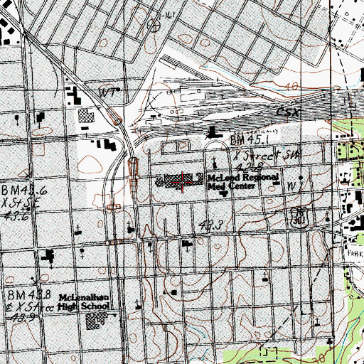 Topographic Map of McLeod Regional Medical Center, SC