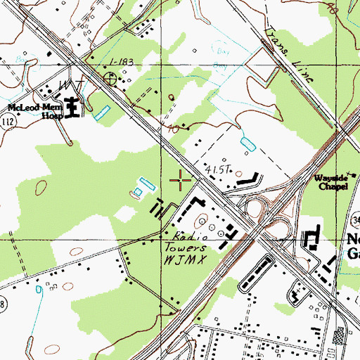 Topographic Map of Palmetto Center, SC
